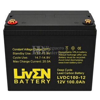 Bater�a Liven Battery LVDC100-12 | 12 voltios 100 amperios Ciclo Profundo